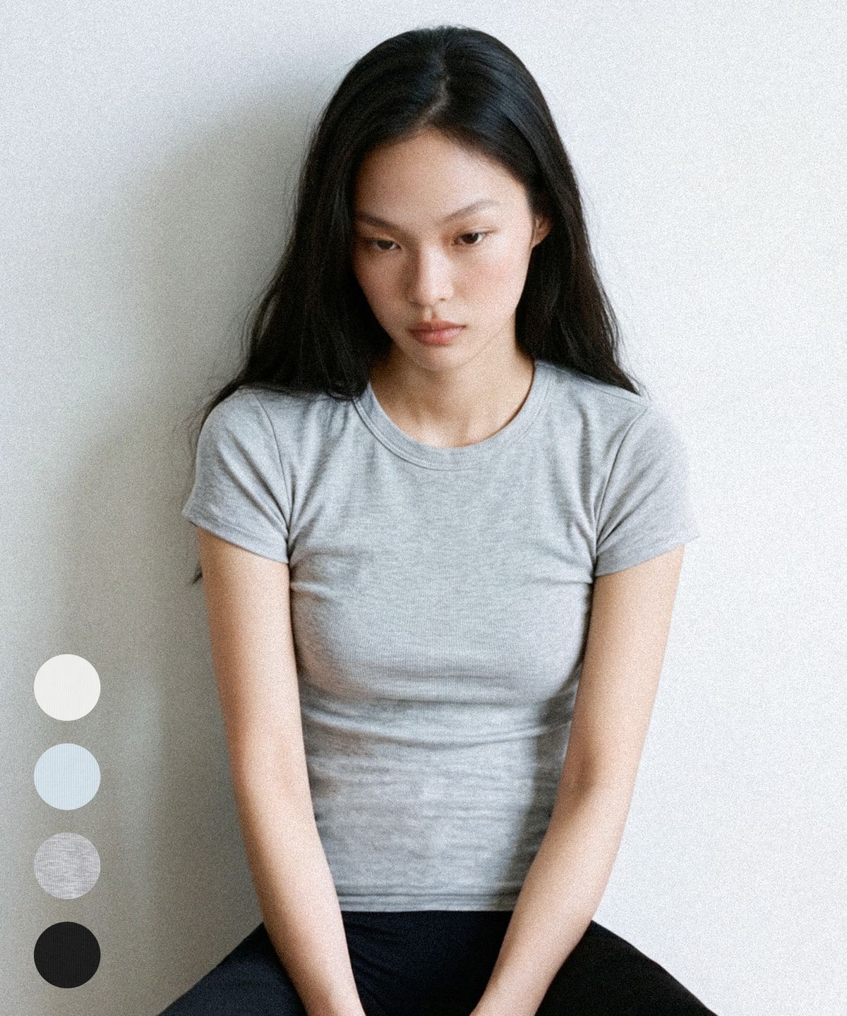 수아레 우먼(SUARE WOMEN) (우먼)소프트 리브 슬림티 - 4COLOR