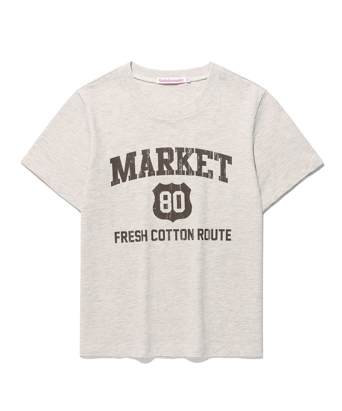 킴스 프레시 코튼 마켓(KIMS FRESH COTTON MARKET) 마켓 컬리지 티셔츠 오트밀
