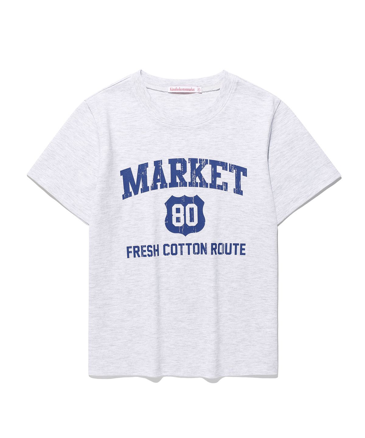 킴스 프레시 코튼 마켓(KIMS FRESH COTTON MARKET) 마켓 컬리지 티셔츠 그레이