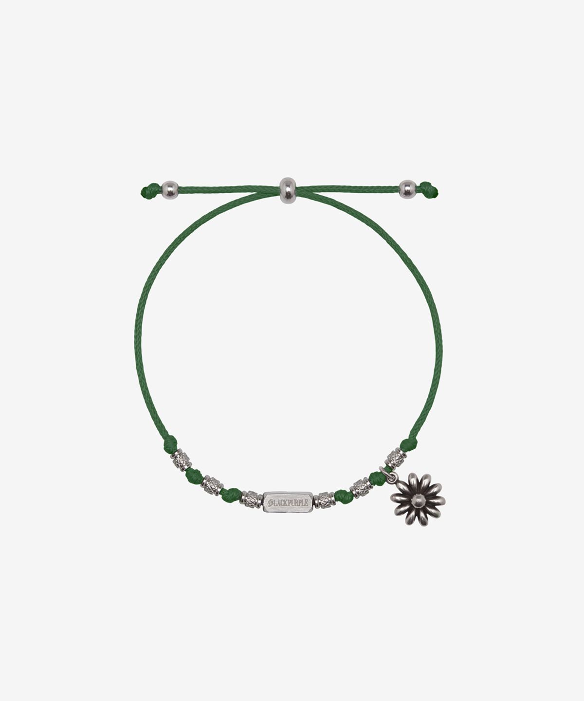 블랙 퍼플(BLACK PURPLE) 와일디 플라워 팔찌_그린 Wildy Flower Bracelet_Green