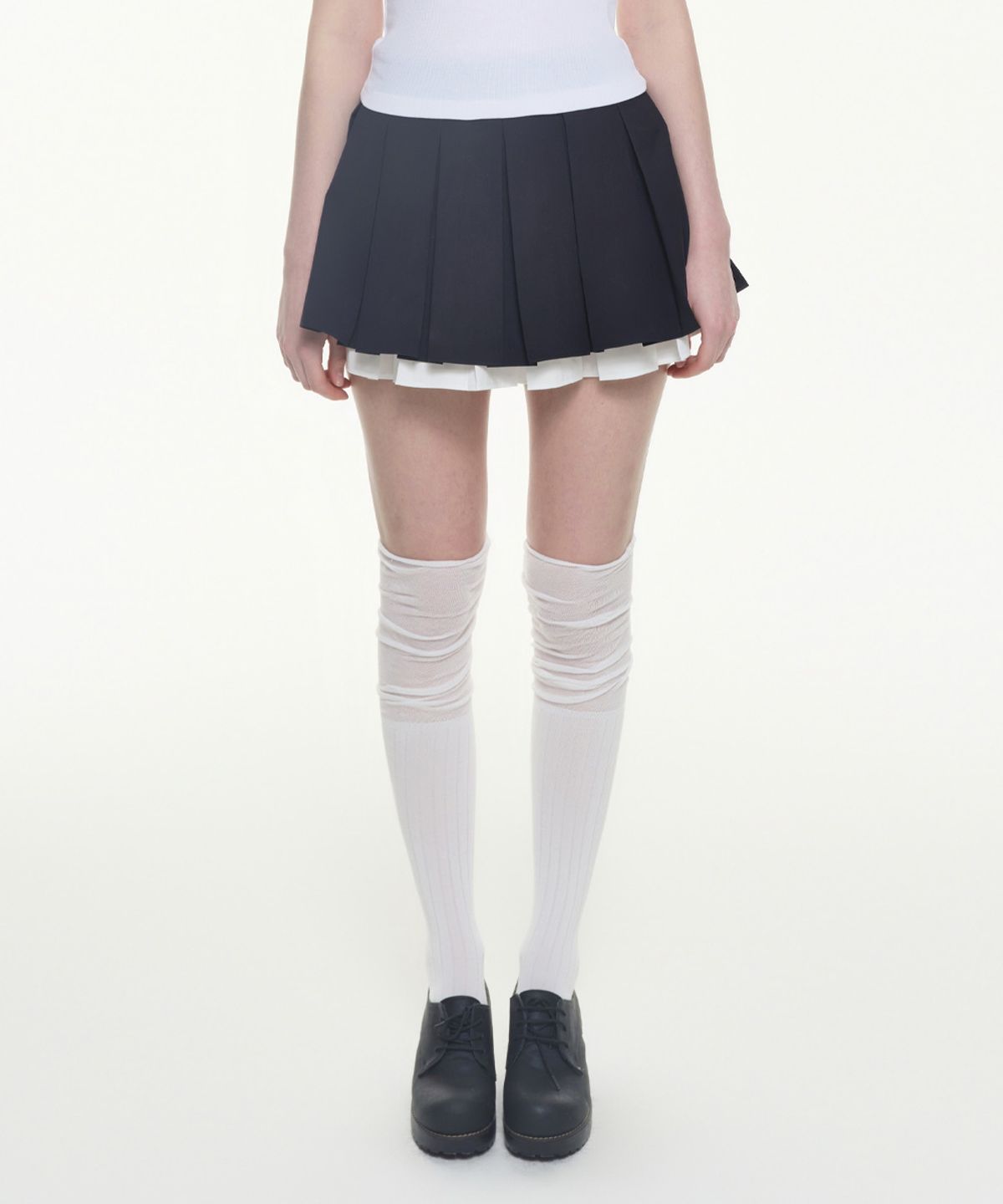 위스페어리(WHISFAIRY) Piano Ribbon Skirt - NAVY