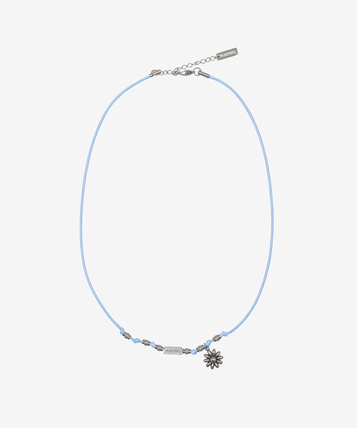 블랙 퍼플(BLACK PURPLE) 와일디 플라워 목걸이_스카이블루 Wildy Flower Necklace_Sky Blue