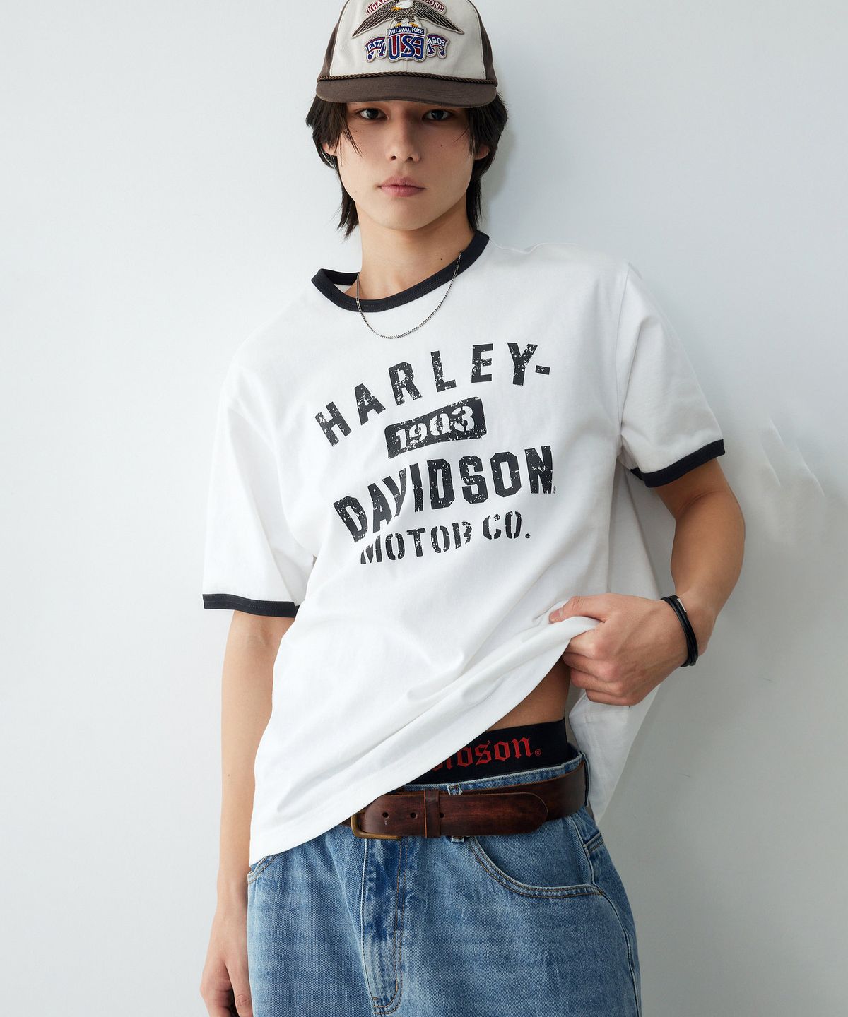할리데이비슨 컬렉션스®(HARLEY-DAVIDSON COLLECTIONS®) 할리 1903 레터링 링거티 _화이트 HH16111058