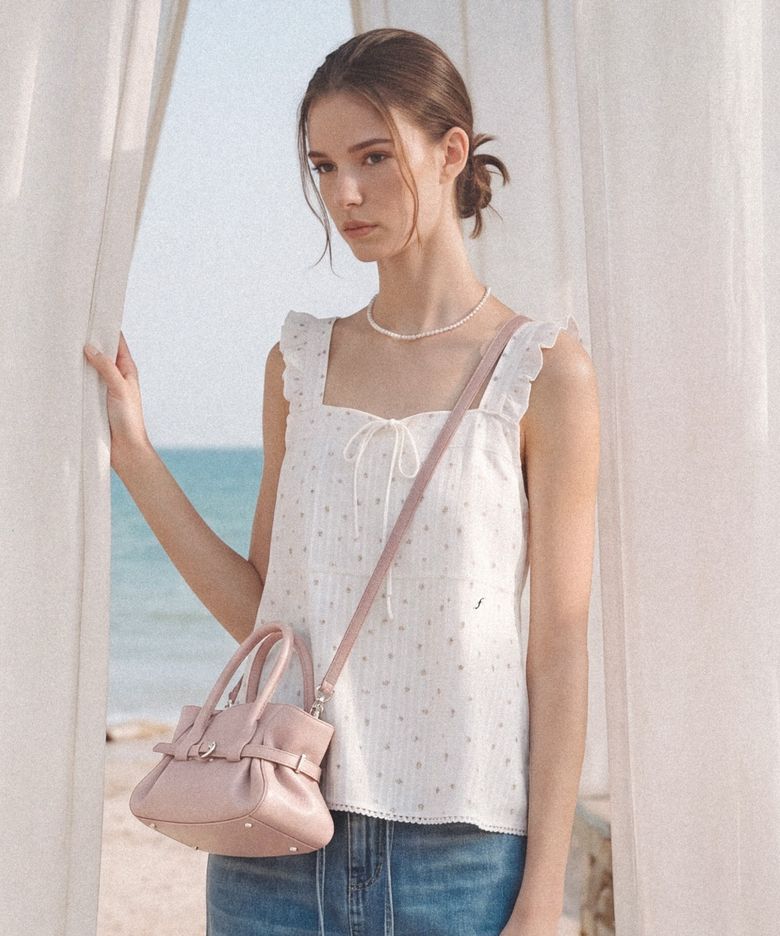 MERLINE RUFFLE BLOUSE (LACE WHITE)