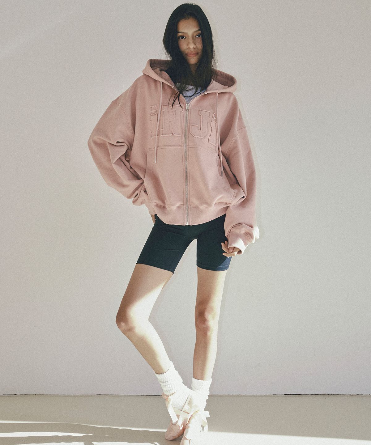 인지액티브(INJIACTIVE) Ready Zip Through Hoodie 핑크