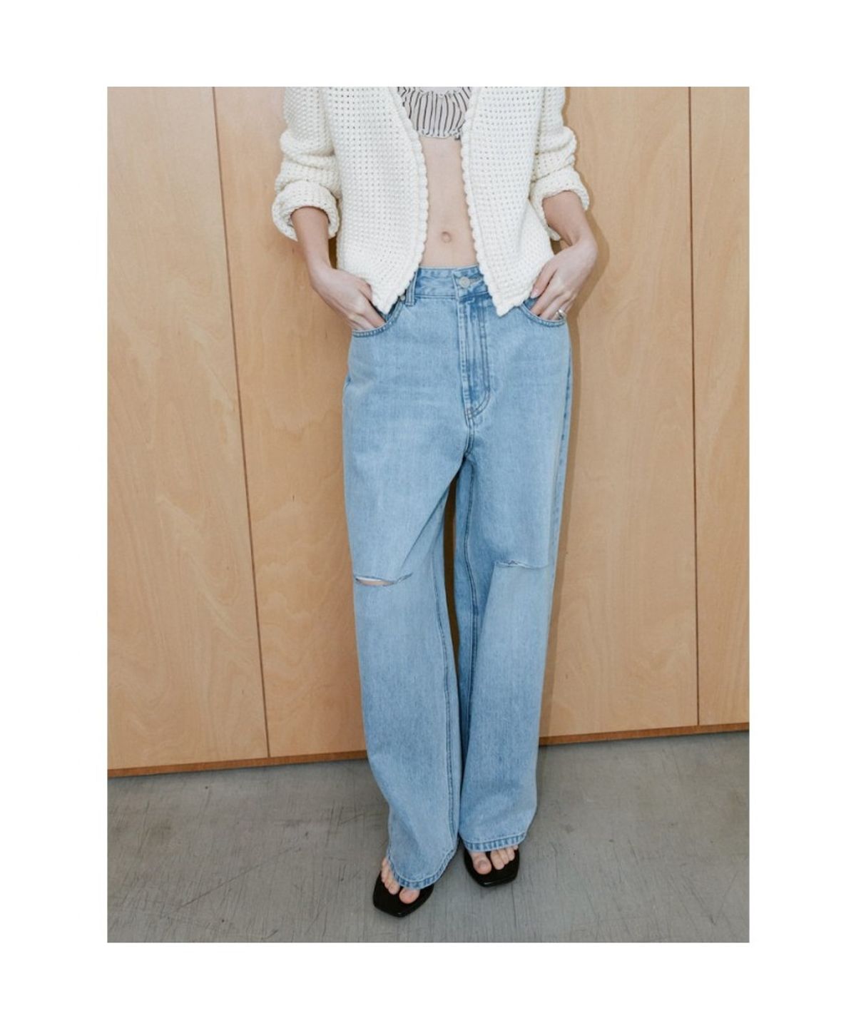 디애퍼처(THE APERTURE) 90s Destroyed Denim Pants  Blue (TA6421A03P)
