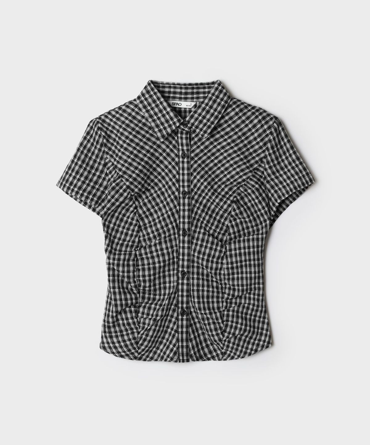 스파오(SPAO) 체크 슬림핏 반팔 셔츠 (RE)_SPYCG37G51