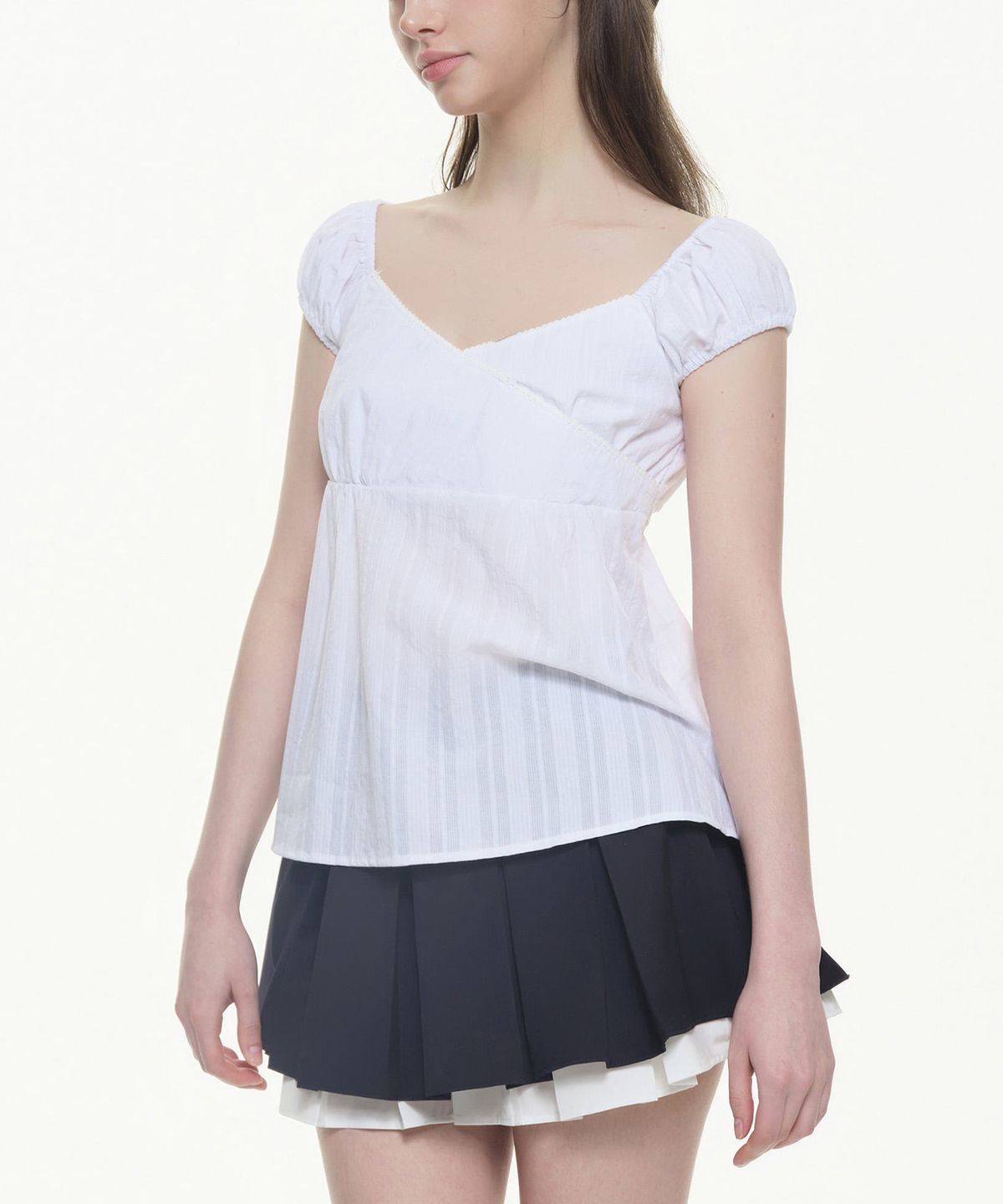 위스페어리(WHISFAIRY) Angel Wrap Blouse - WHITE