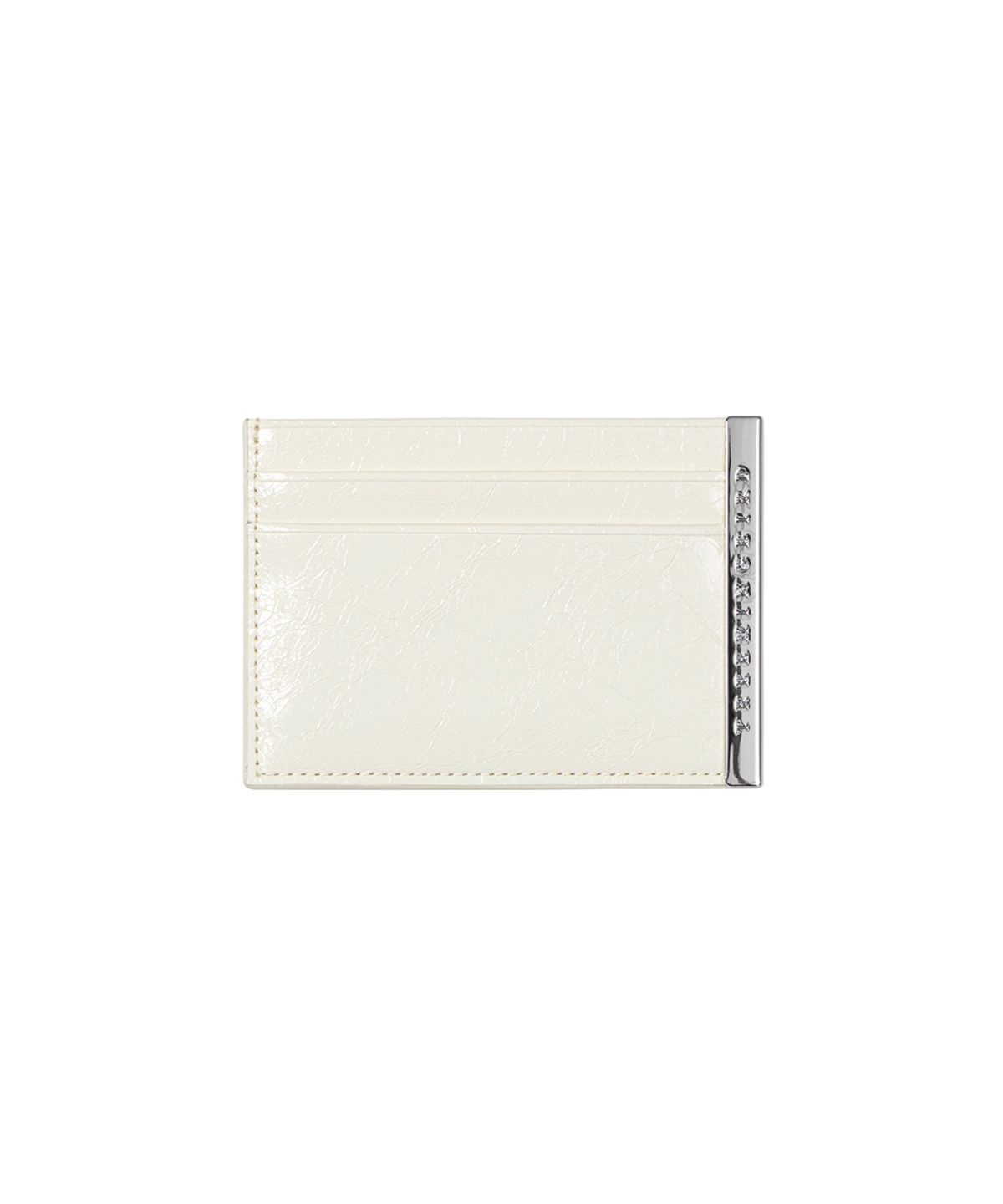 트리밍버드(TREEMINGBIRD) Slim Metal Bar Cowhide Leather Card Wallet [ Ivory ]