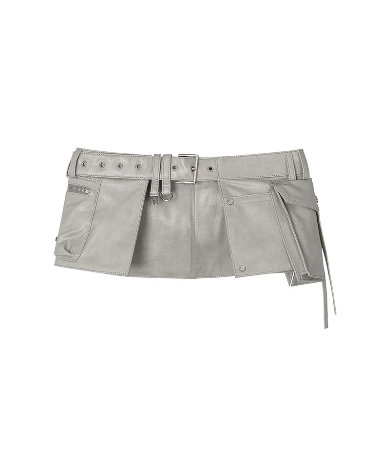 Multi-Pocket Waist Belt [ Light Gray ]