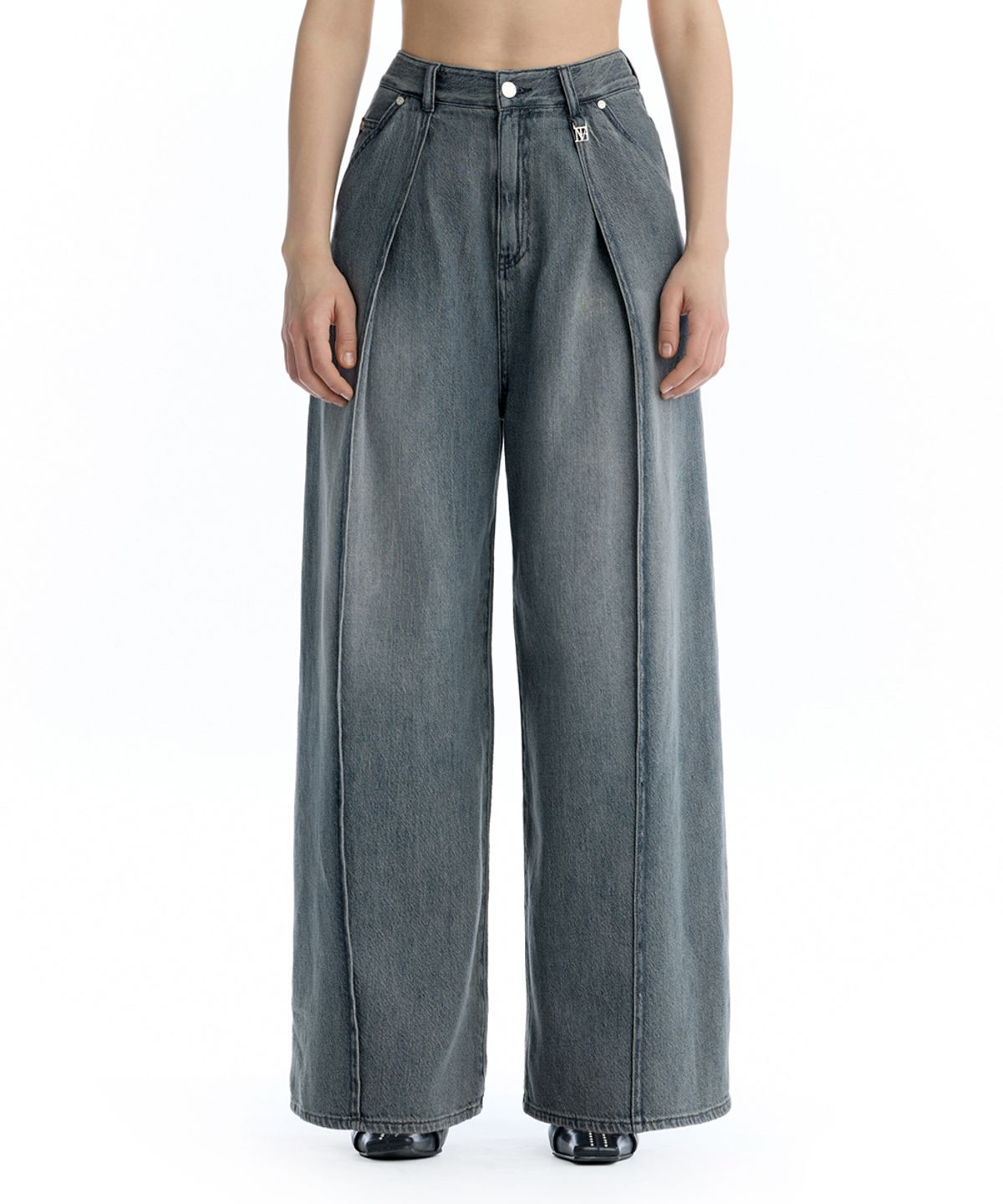 트리밍버드(TREEMINGBIRD) Fluid Wide Denim Pants [ Blue ]