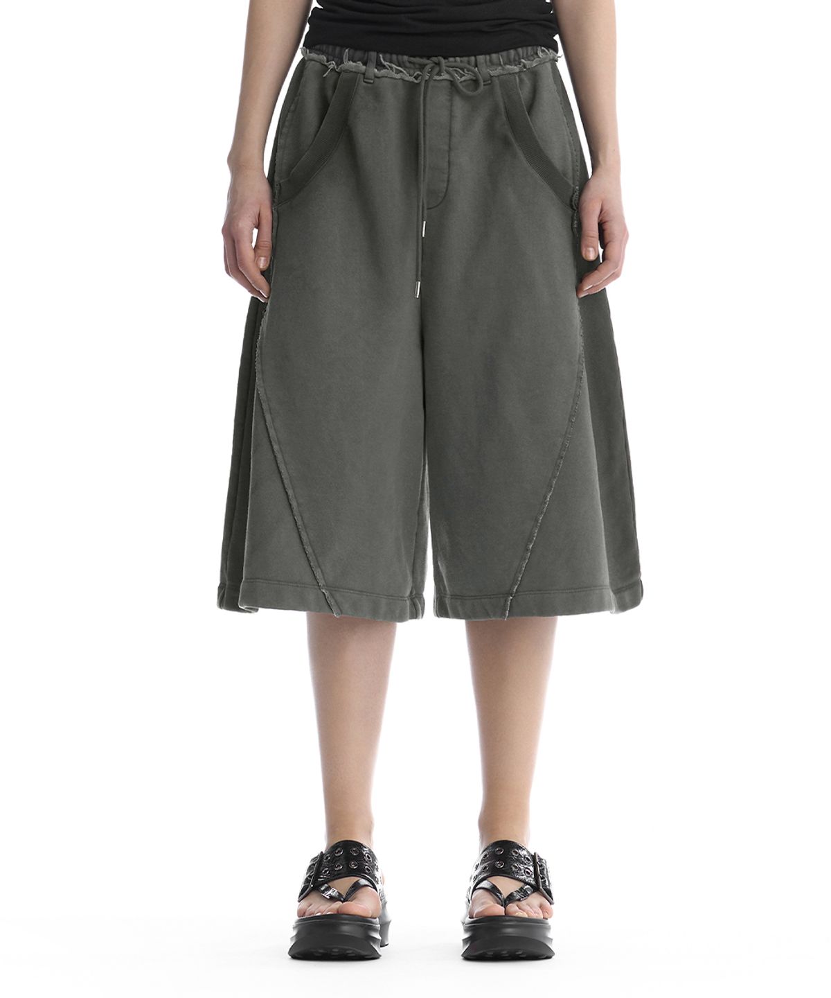 트리밍버드(TREEMINGBIRD) Vintage Brushed Sweat Bermuda Shorts [ Charcoal ]
