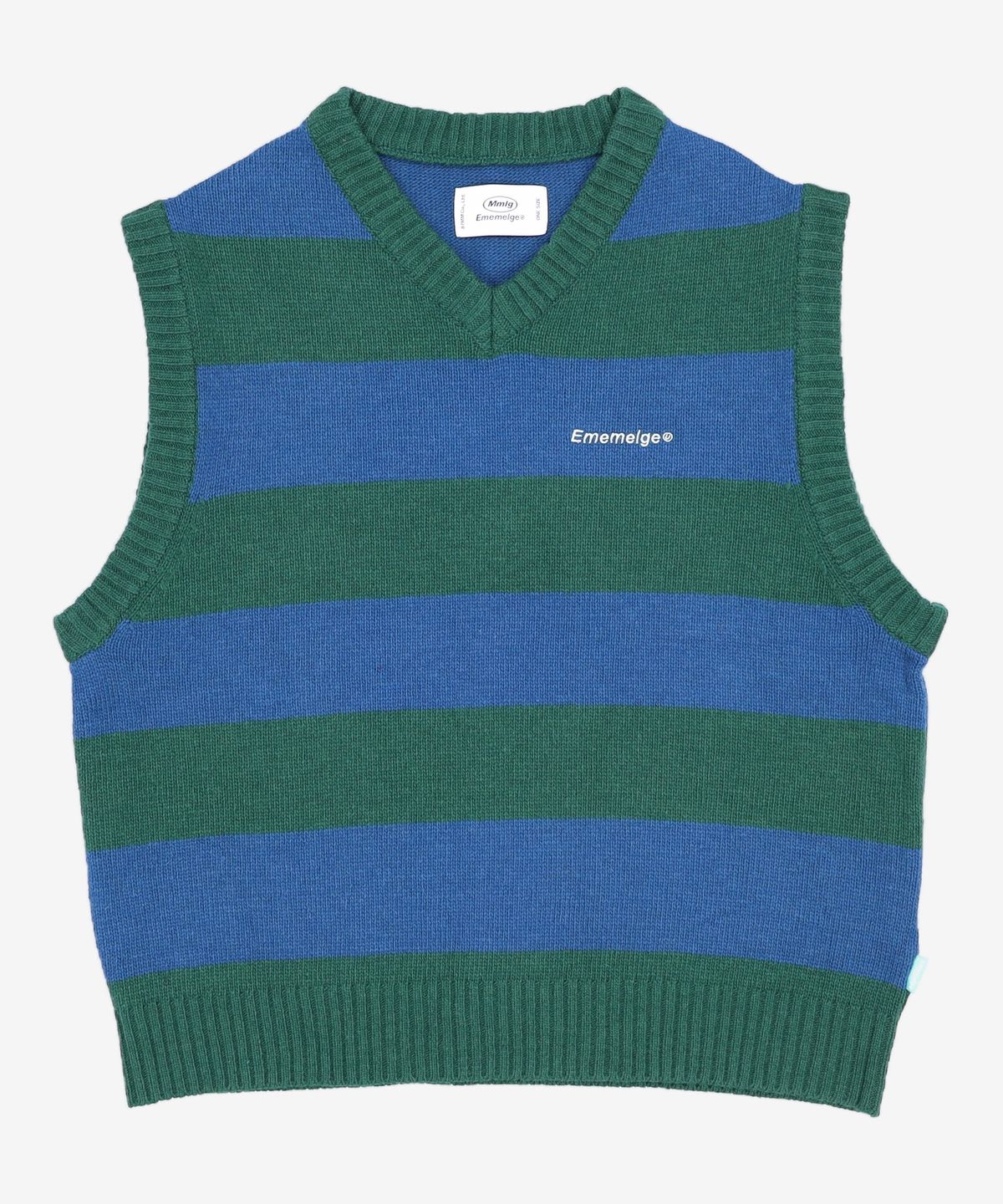 엠엠엘지(MMLG) [Mmlg] BORDER KNIT VEST (BLACK / BROWN) FREE