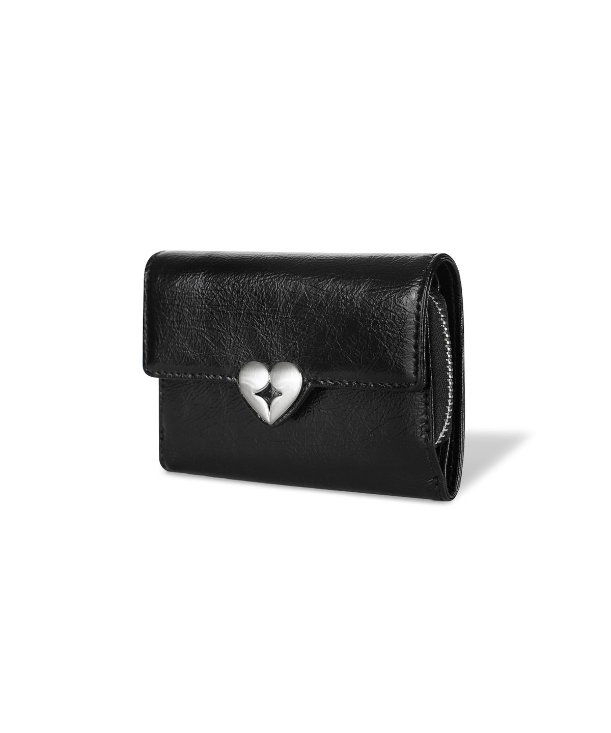 페넥(FENNEC) HEARTY ZIP FLAP WALLET - BLACK
