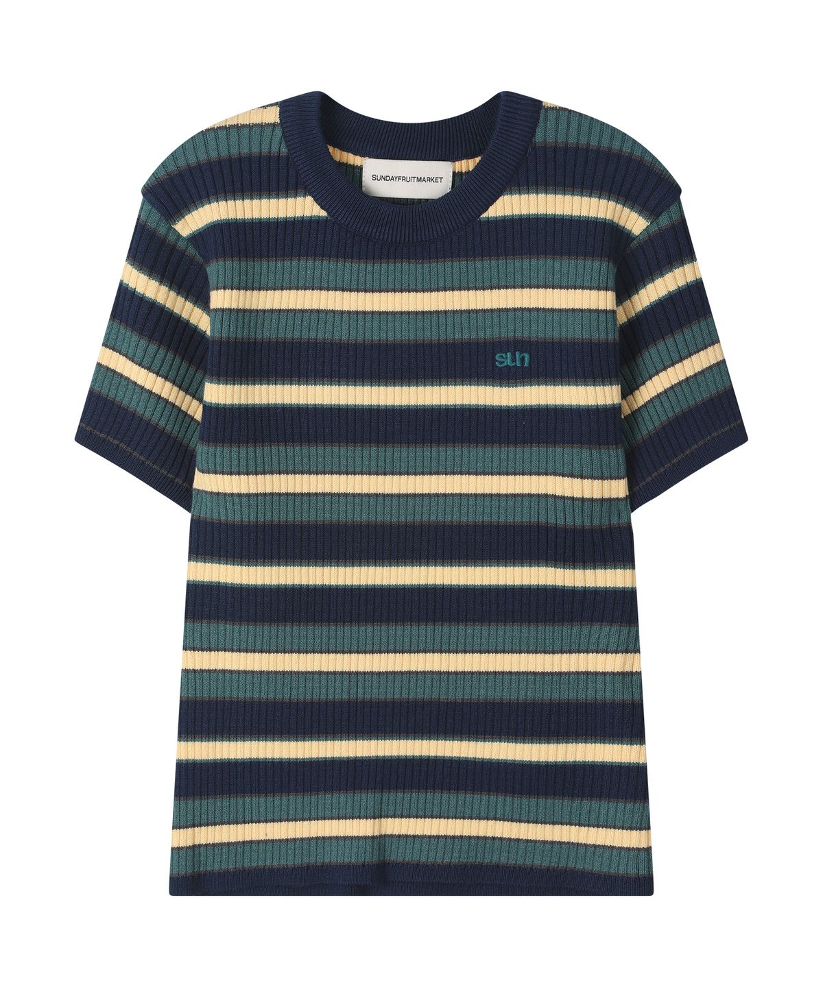 선데이후르츠마켓(SUNDAY FRUIT MARKET) SUN RIB STRIPE TEE NAVY