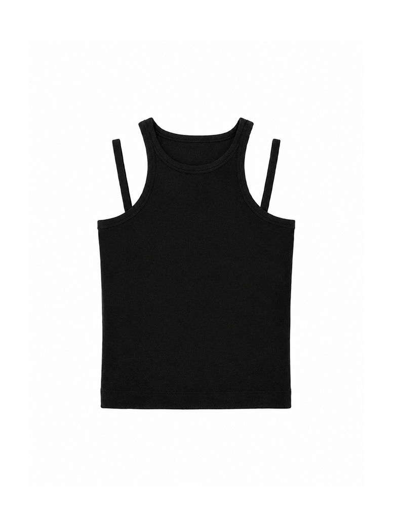 CURVE STRAP SLEEVELESS - BLACK