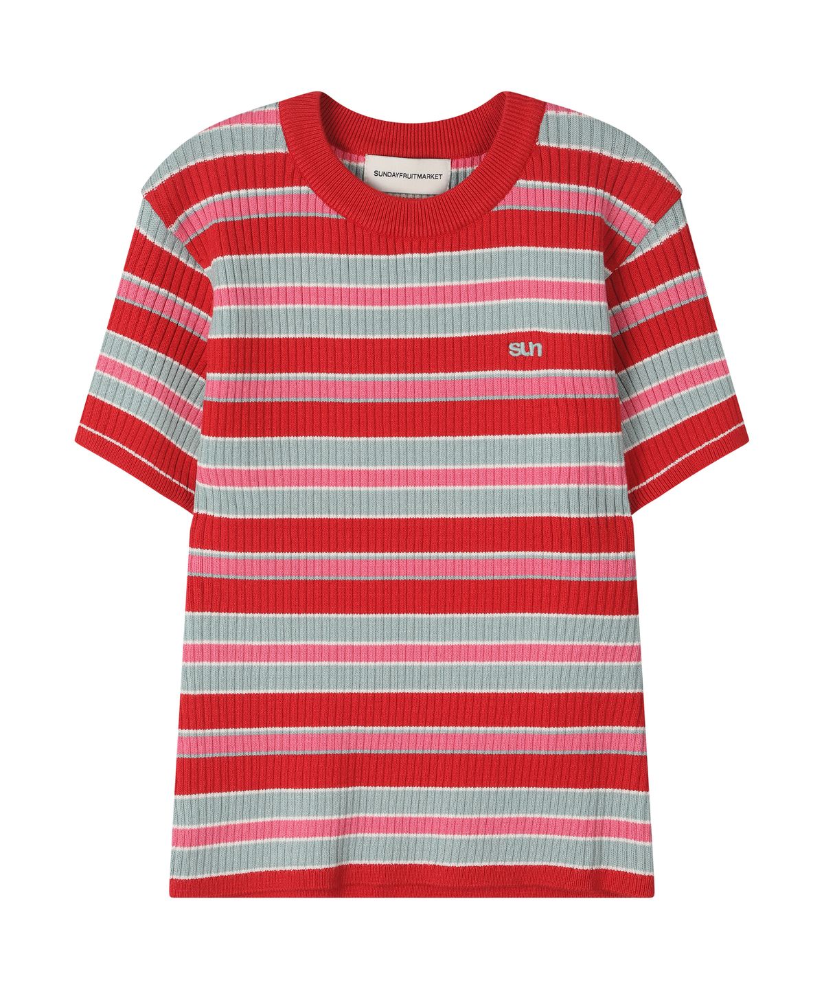 선데이후르츠마켓(SUNDAY FRUIT MARKET) SUN RIB STRIPE TEE RED