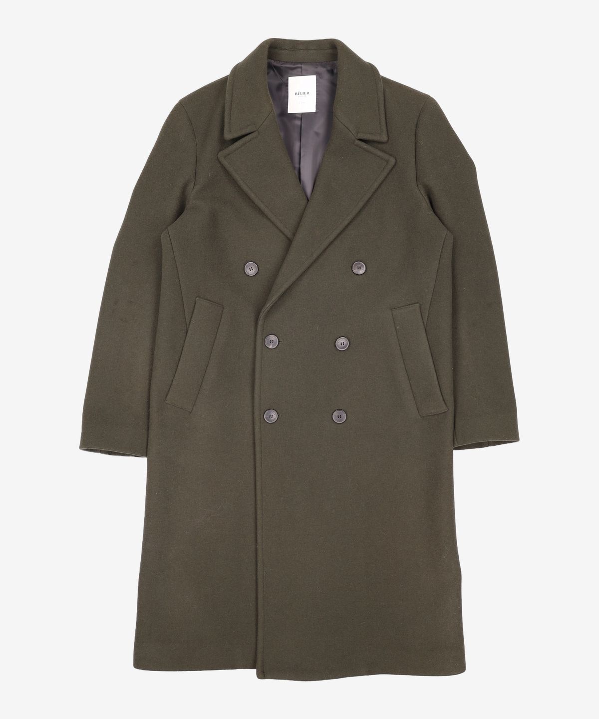 벨리에(BELIER) Wool Cashmere Tailored Double Coat - Deep Olive [울 캐시미어 테일러드 더블 코트 - 딥 올리브] S