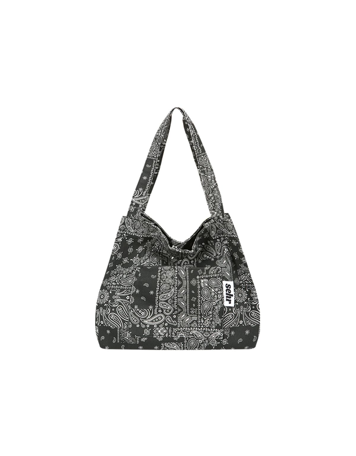 세르(SEHR) Light Paisley Twill Cotton Middle Bag (Black)