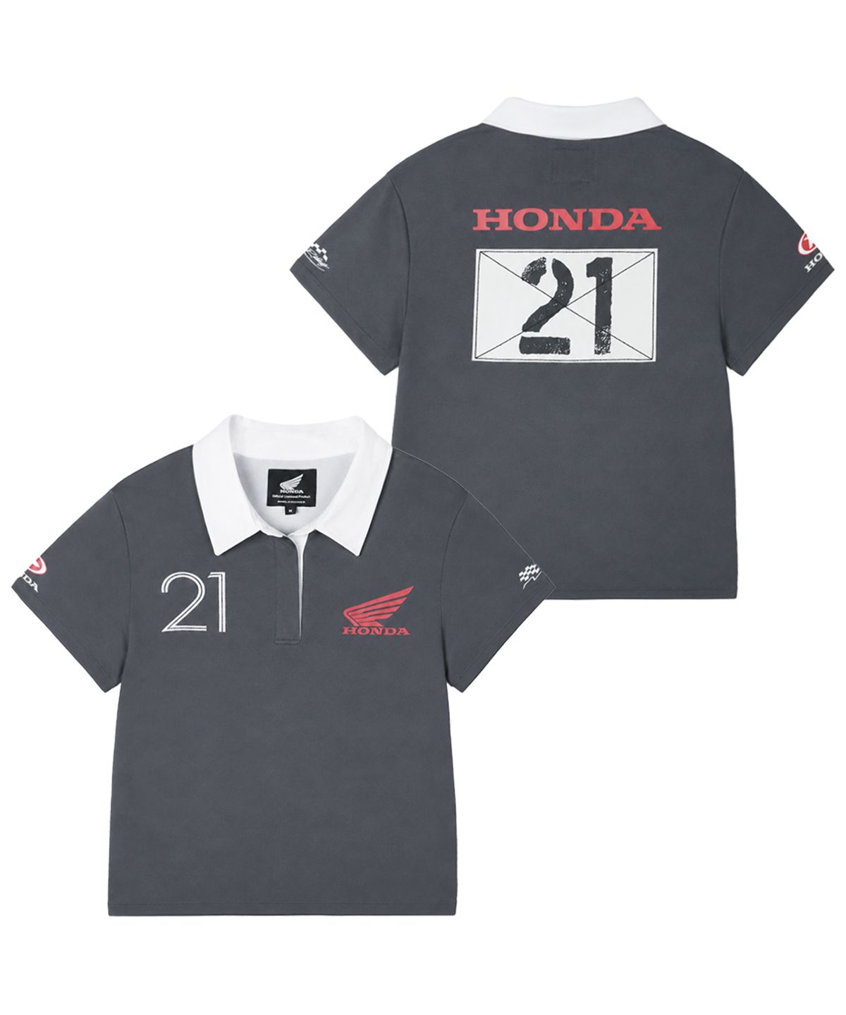 핍스 모터사이클(PHYPS MOTORCYCLE) Womens Moto Patch Polo Shirt Navy