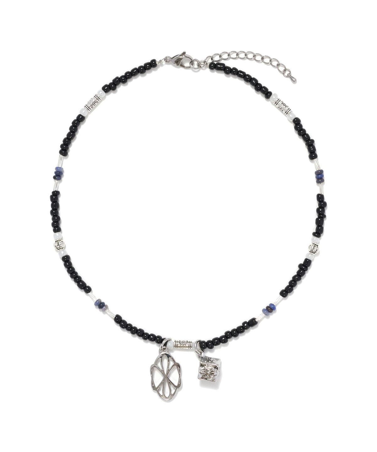논타입(NONTYPE) CUBE DUAL SYMBOL NECKLACE (BLACK)