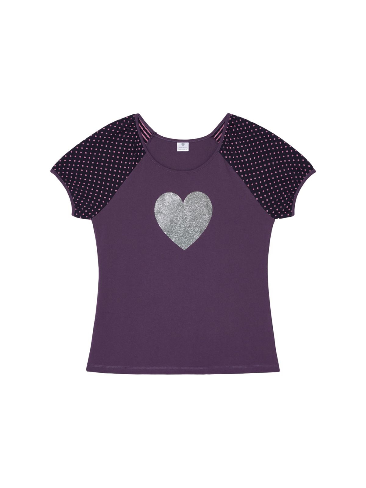 아이썸머리(ISUMMERLY) Heart glitter T-shirt - Purple (하트 글리터 티셔츠 보라)