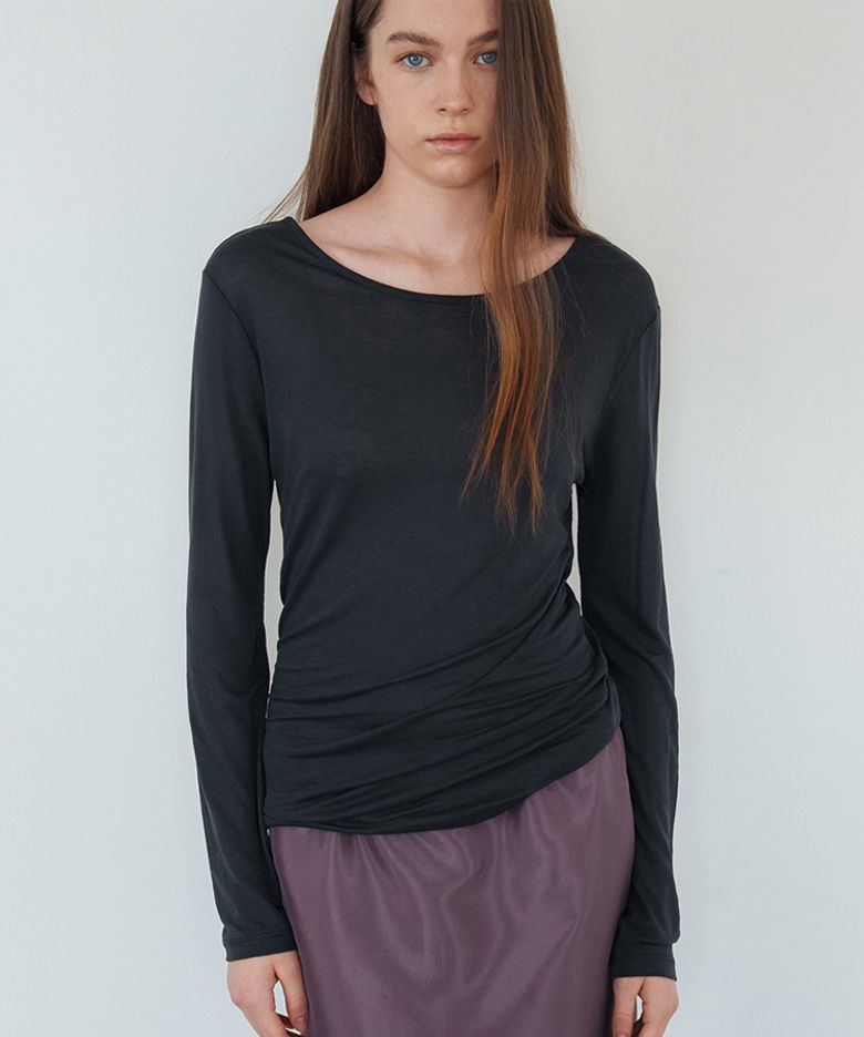 Natural Linen Top_Navy