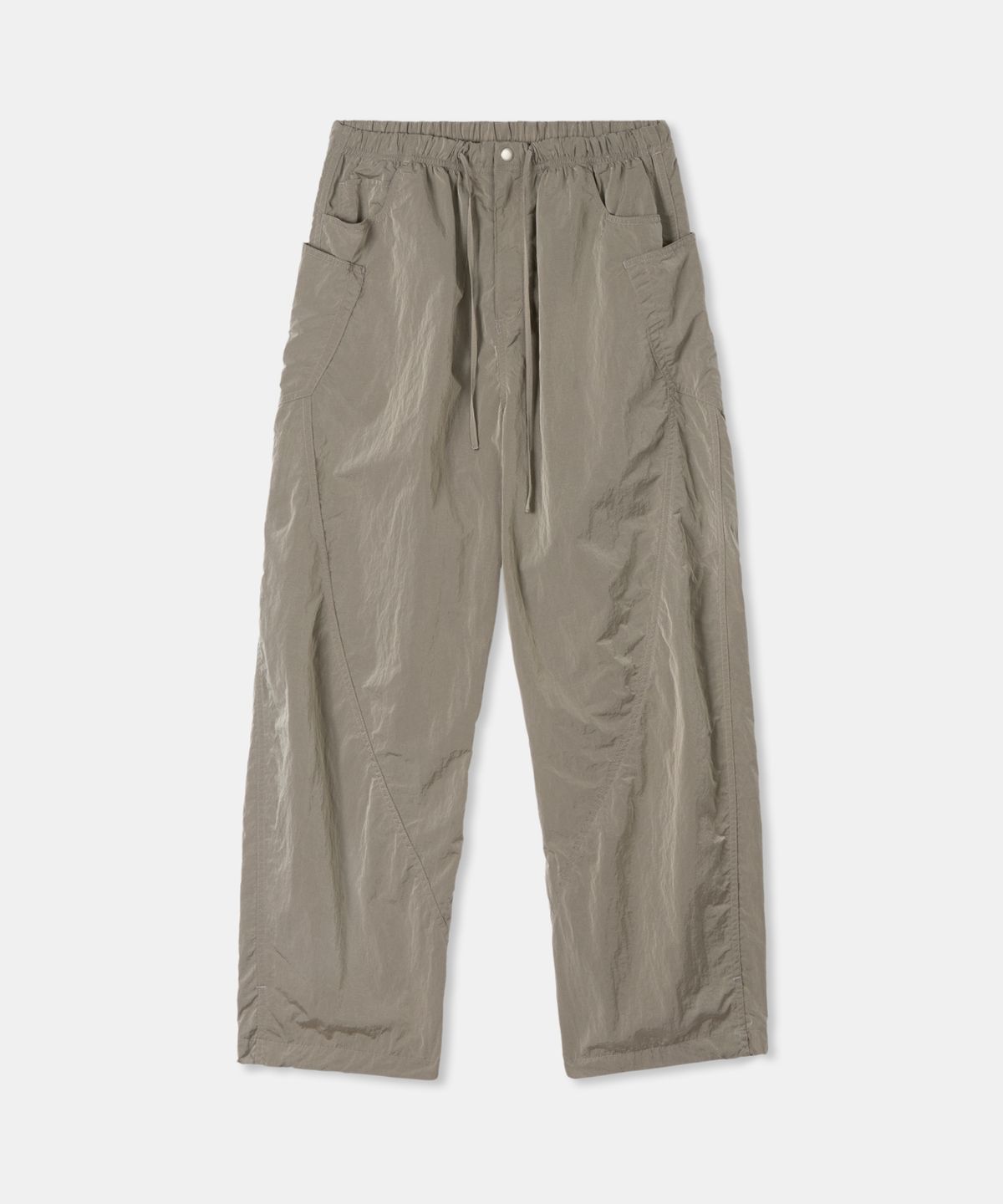 디앤드퀘스천(THEENDQUESTION) Puckering nylon pants / BEIGE