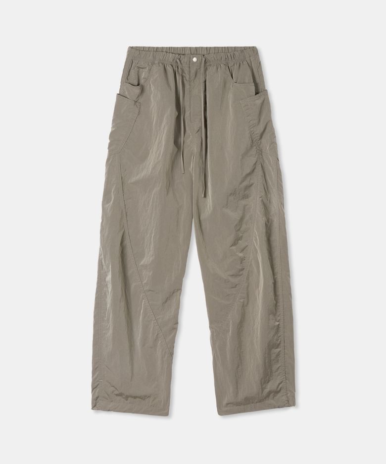 Puckering nylon pants / BEIGE