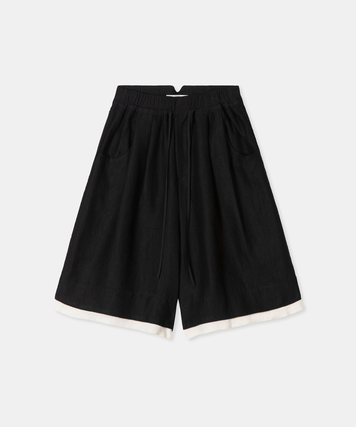 디앤드퀘스천(THEENDQUESTION) Linen blend half pants / BLACK