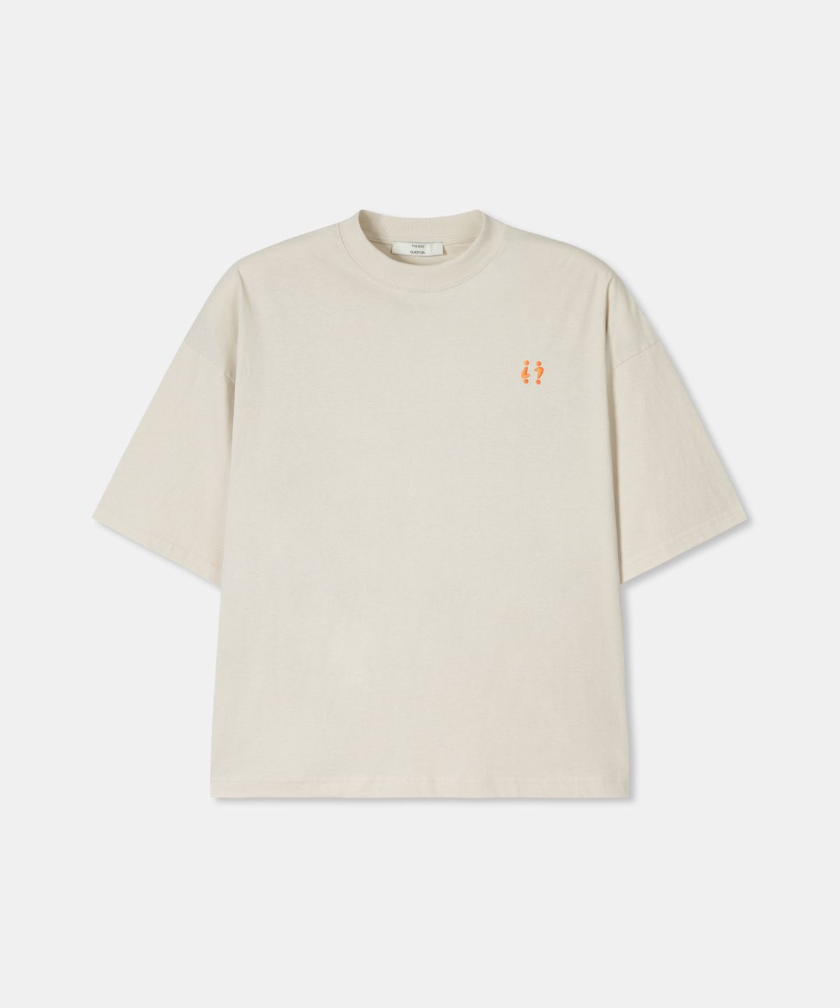 디앤드퀘스천(THEENDQUESTION) Symbol embroidery t-shirt / BEIGE