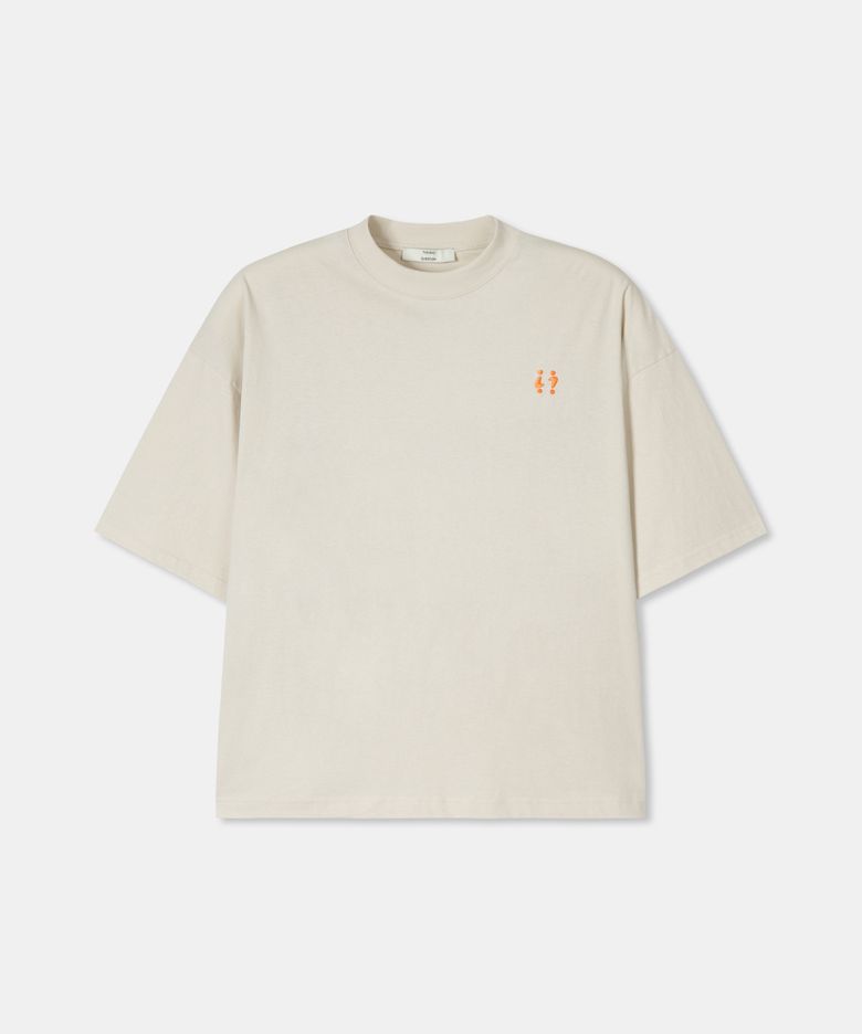 Symbol embroidery t-shirt / BEIGE
