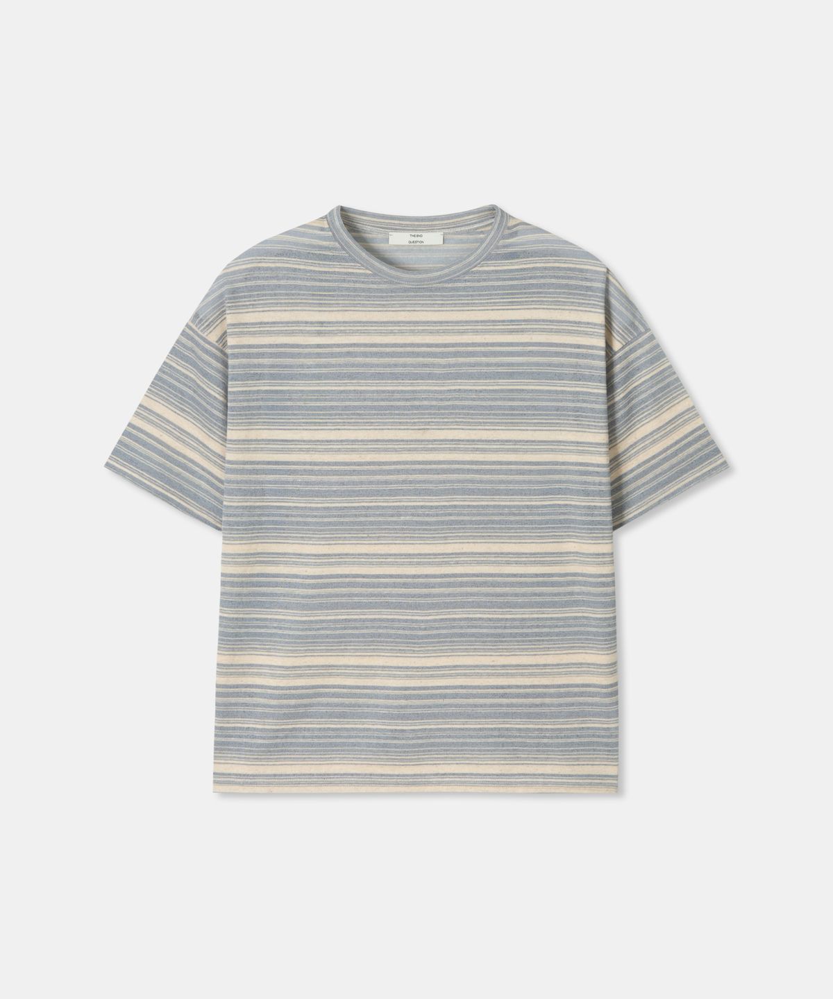 디앤드퀘스천(THEENDQUESTION) Linen stripe t-shirt / GRAY