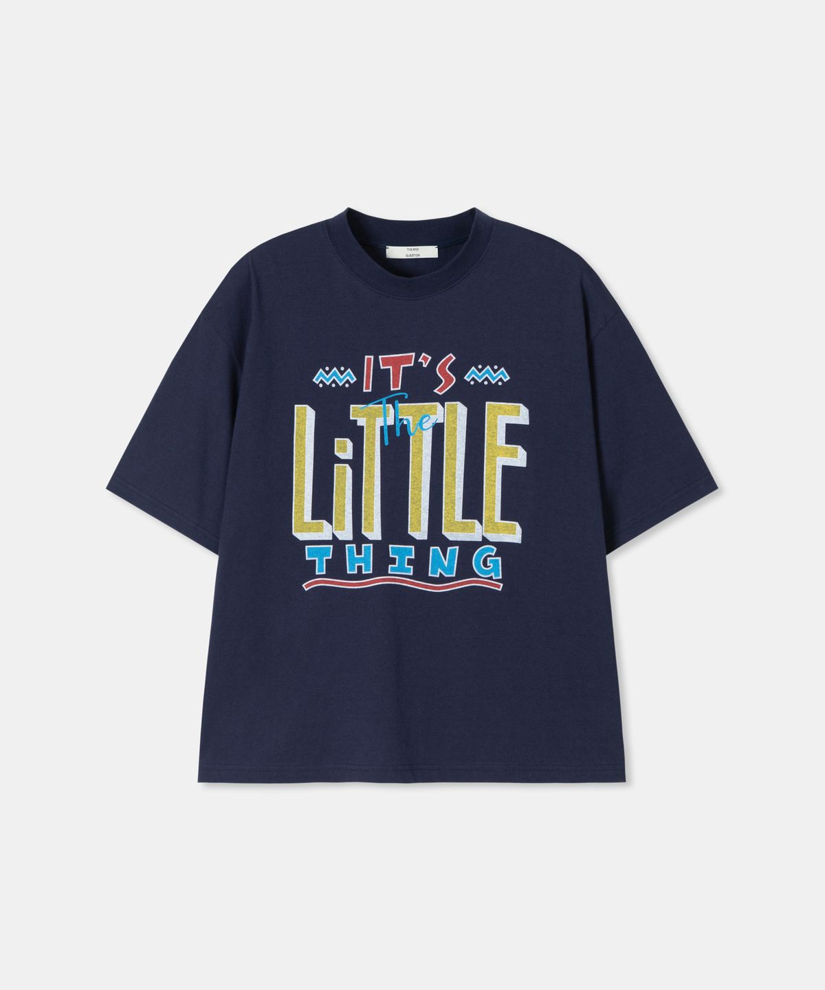 디앤드퀘스천(THEENDQUESTION) Little thing print t-shirt / NAVY