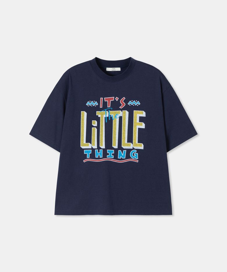 Little thing print t-shirt / NAVY