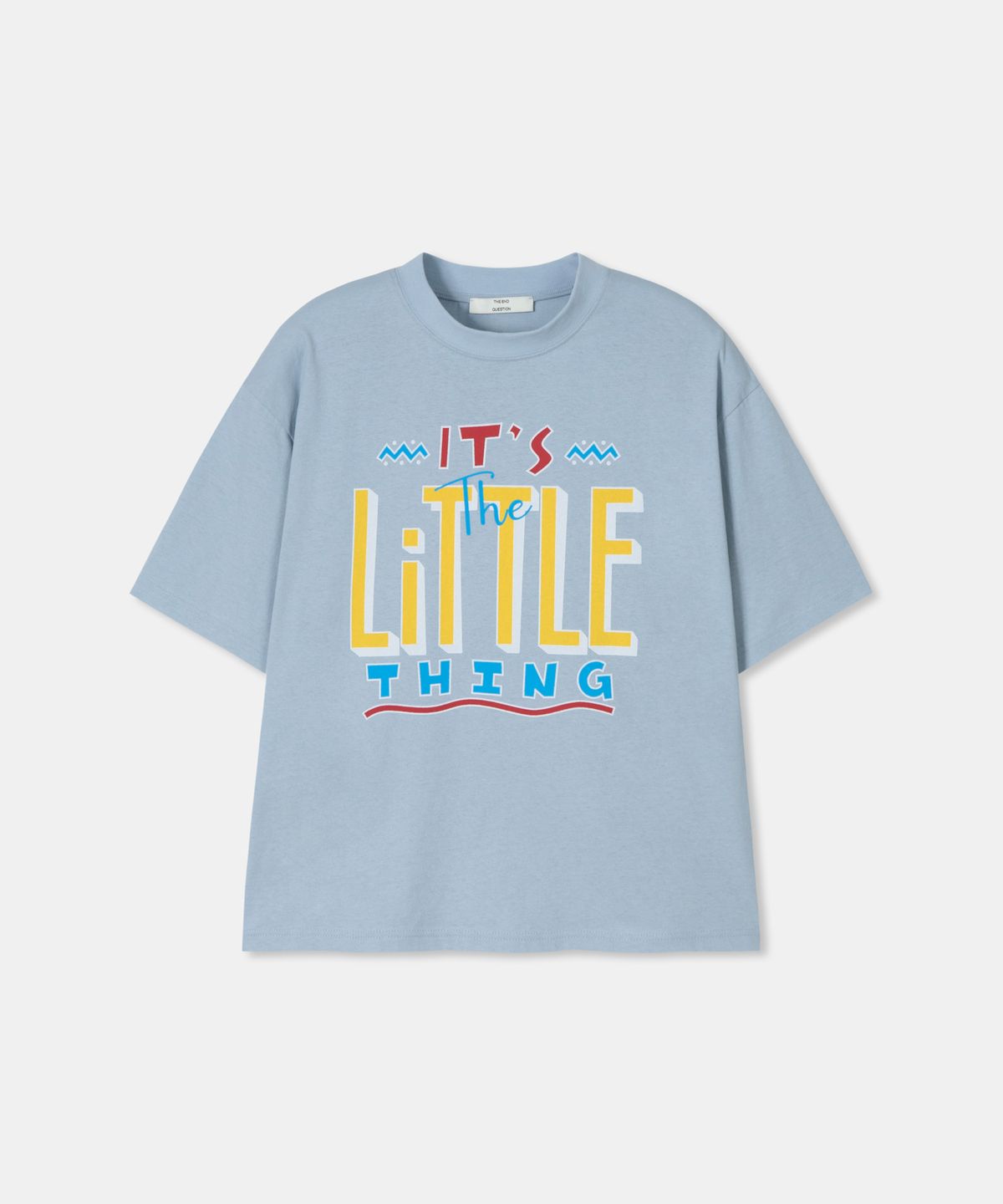 디앤드퀘스천(THEENDQUESTION) Little thing print t-shirt / LIGHT BLUE