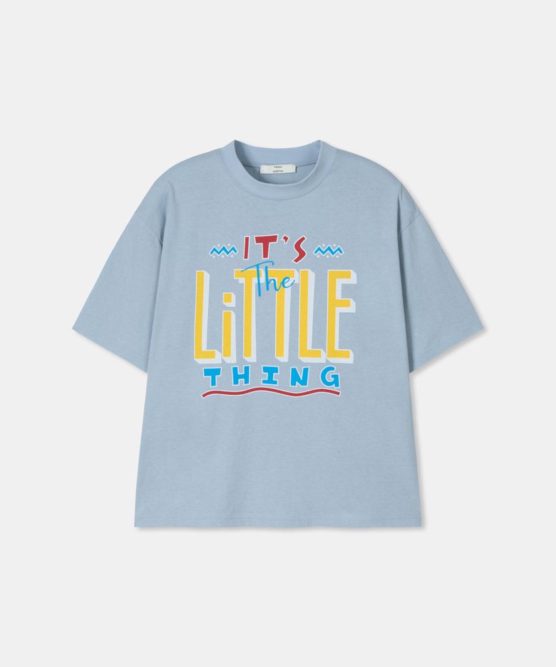 Little thing print t-shirt / LIGHT BLUE
