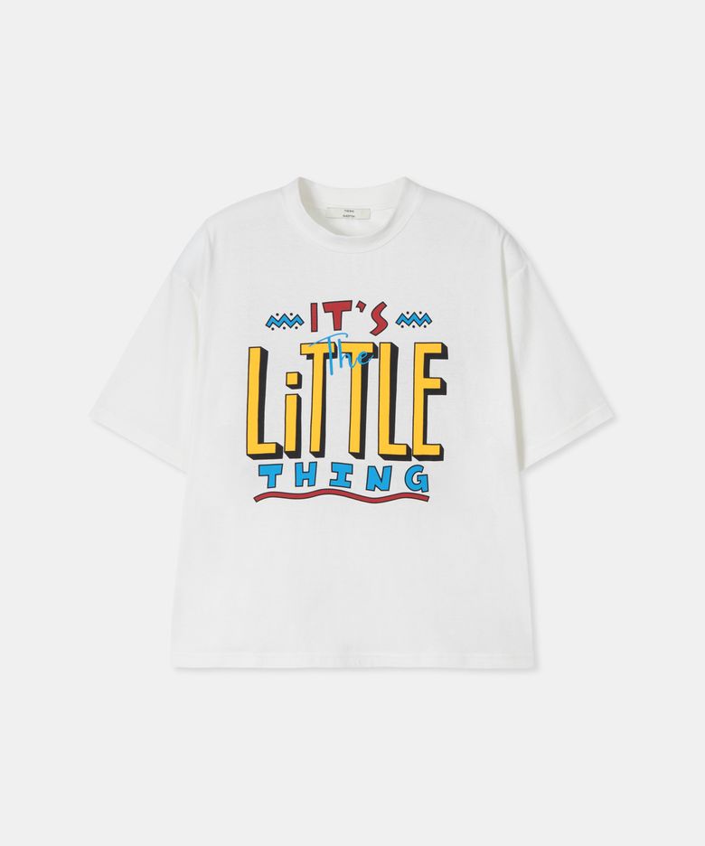 Little thing print t-shirt / WHITE