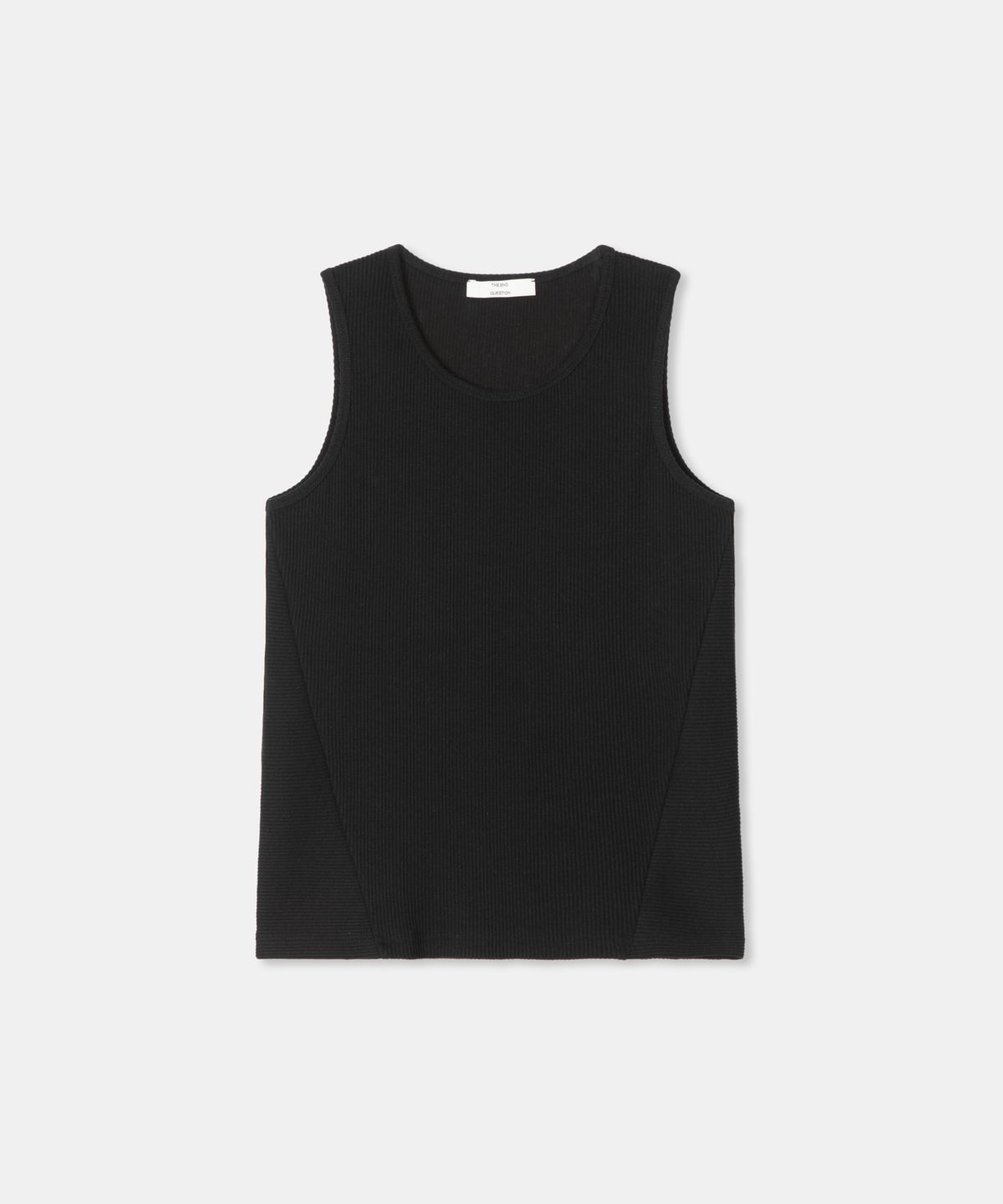 디앤드퀘스천(THEENDQUESTION) Rib sleeveless t-shirt / BLACK