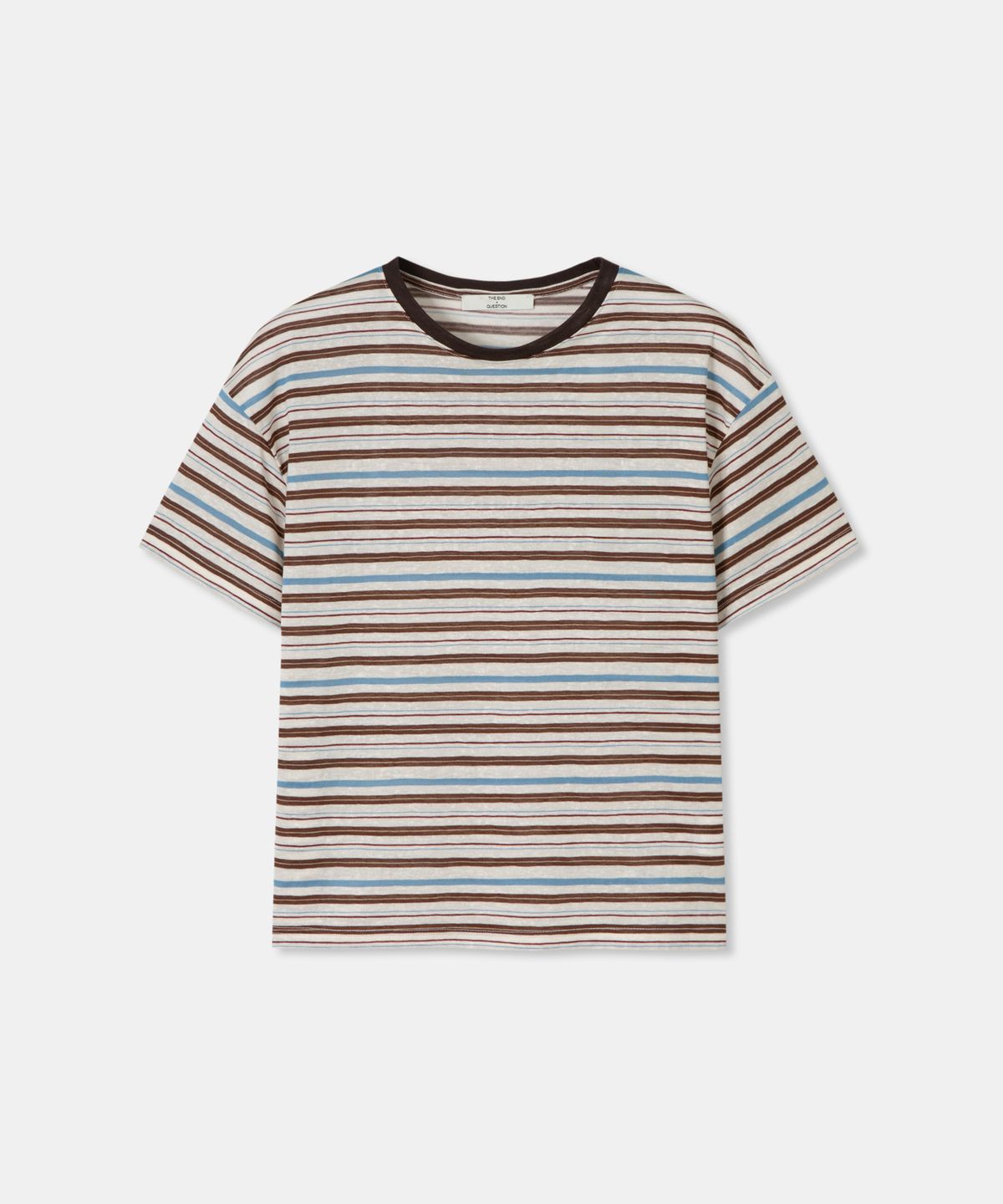 디앤드퀘스천(THEENDQUESTION) Cool stripe t-shirt / BROWN