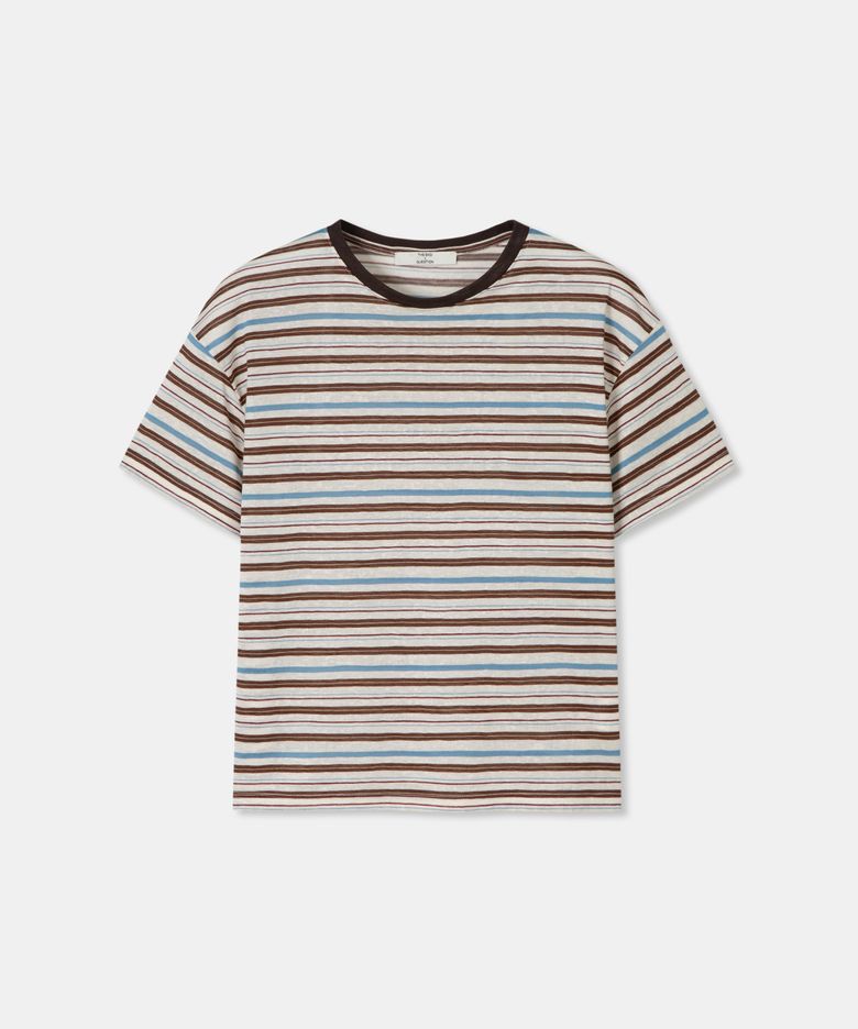 Cool stripe t-shirt / BROWN