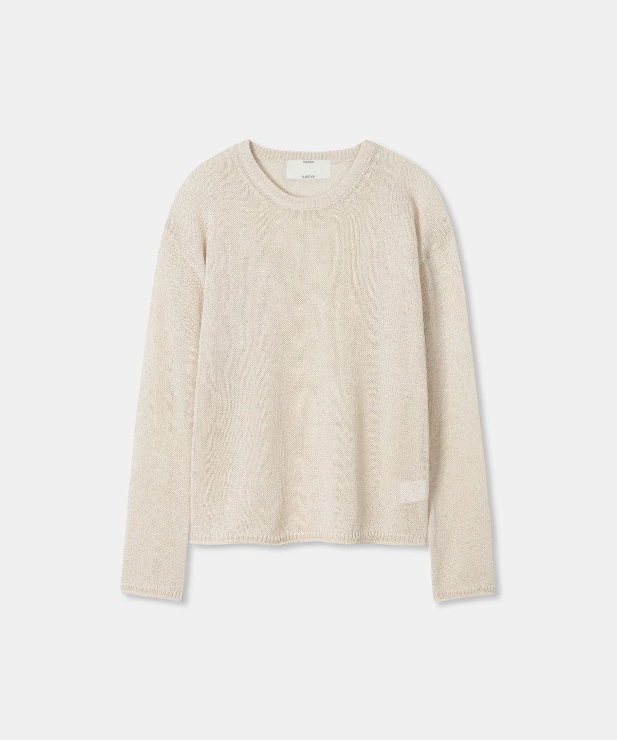 디앤드퀘스천(THEENDQUESTION) Linen blend crewneck knit top / BEIGE