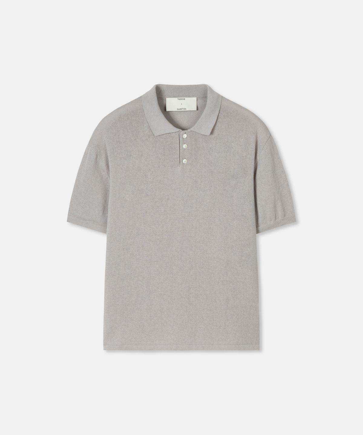 디앤드퀘스천(THEENDQUESTION) Cotton linen collar knit top / GRAY