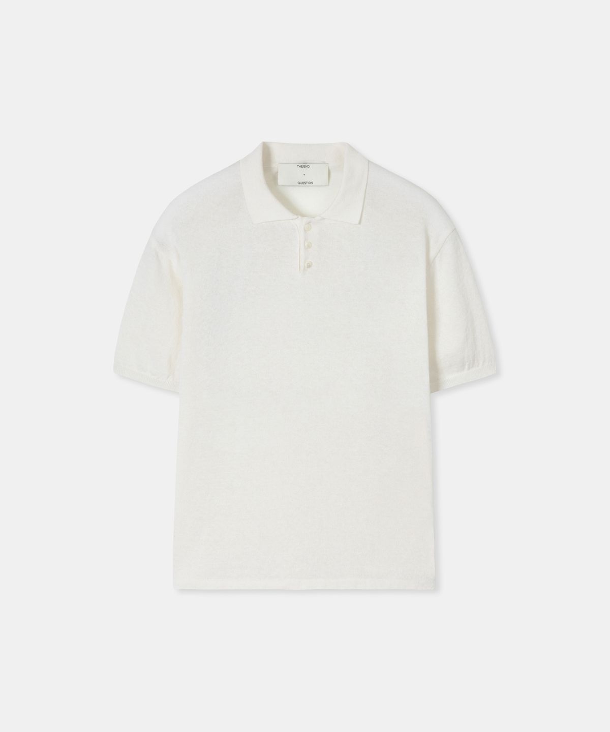 디앤드퀘스천(THEENDQUESTION) Cotton linen collar knit top / IVORY