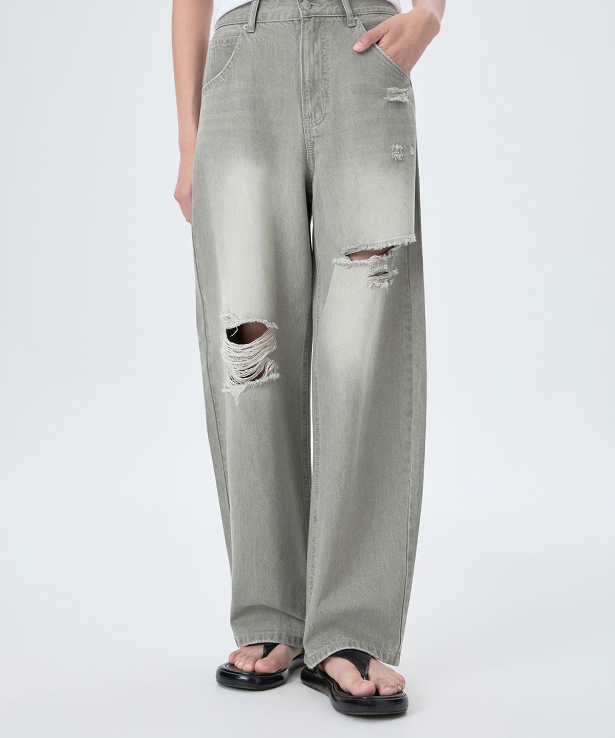 미쏘(MIXXO) 디스트로이드 커브드 데님_MIWTJG743J