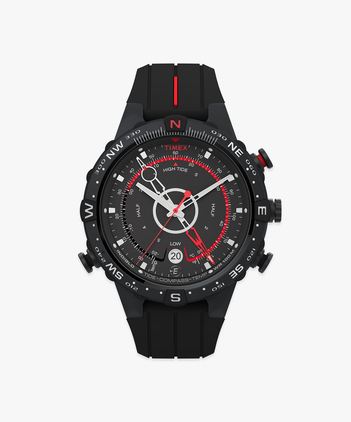 타이맥스(TIMEX) 익스페디션 노스 조수 온도 나침반 블랙시계 45mm