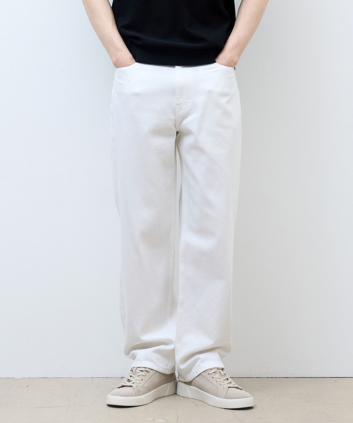 마인드브릿지(MINDBRIDGE) [COUTURE]9oz 스트레이트 화이트 데님 팬츠