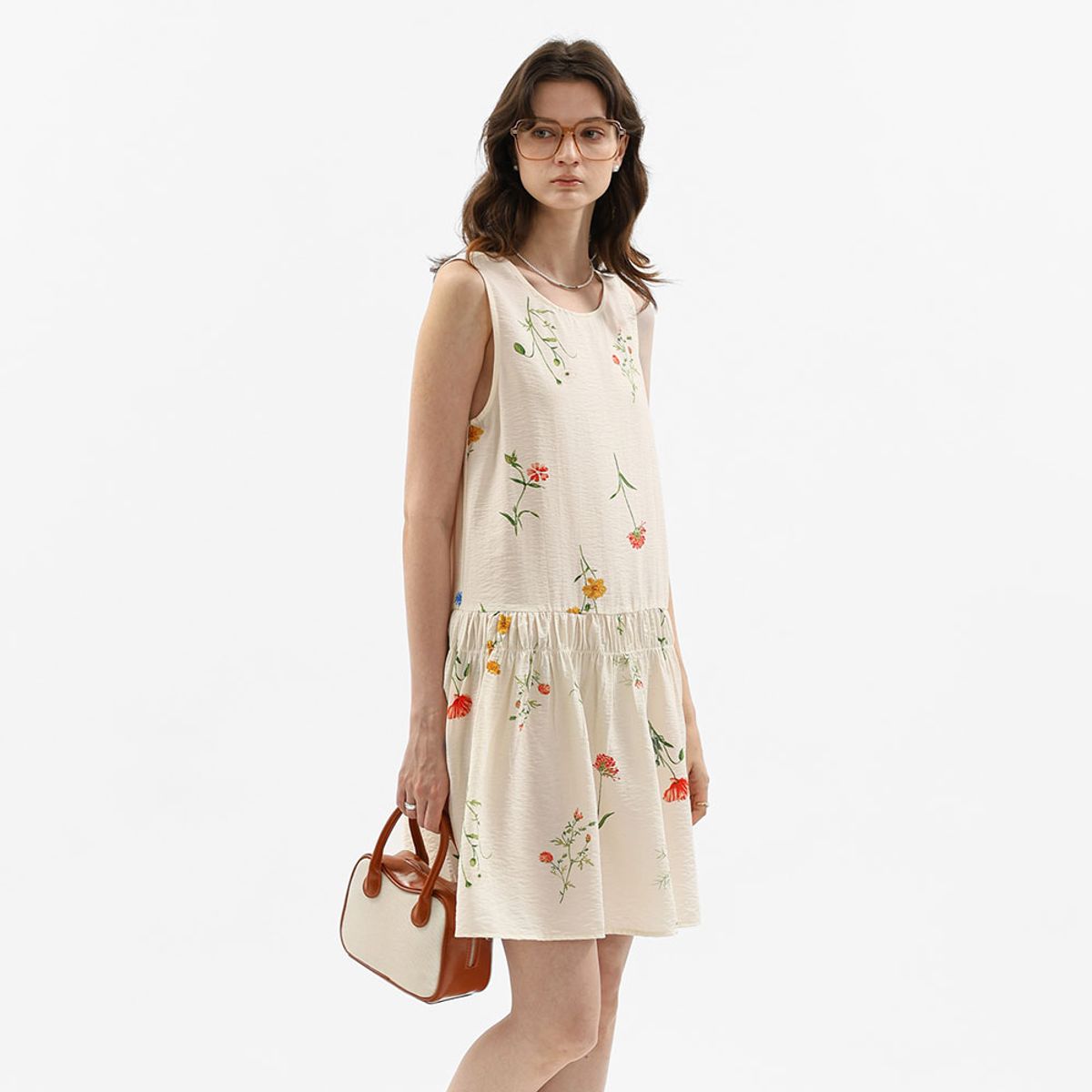 웬스데이딜라잇(WEDNESDAY DELIGHT) WD_Tiered floral sleeveless dress_IVORY