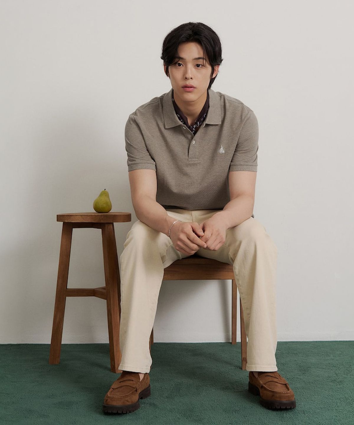 빈폴 멘(BEANPOLE MEN) [Essential] 피케 칼라넥 반소매 티셔츠  올리브