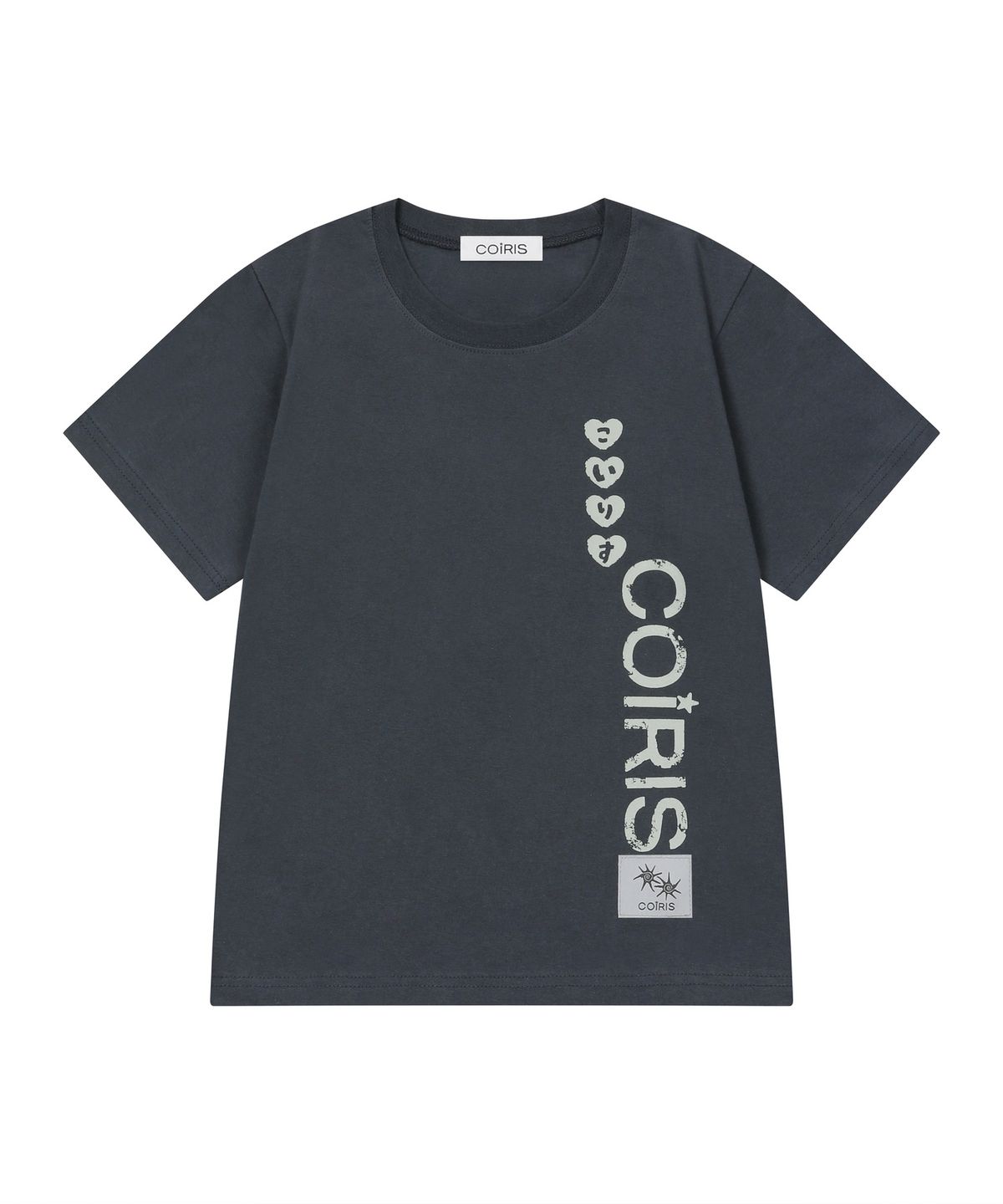 코이리스(COIRIS) 코이로 사이드 크랙 레터링 반팔 티
